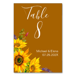 Numeração De Mesa Autumn Sunflower Wedding