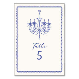 Numeração De Mesa Azul branco, desenhado à mão, casamento ilustrativ