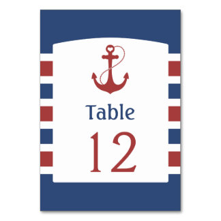 Numeração De Mesa Azul com Número de Tabela de Âncora Vermelha