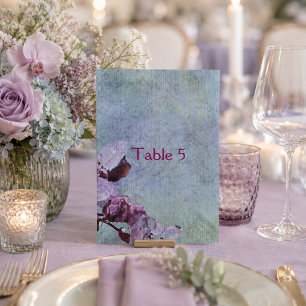 Numeração De Mesa Azul Deluxe e Roxo Floral Clássico