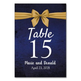 Numeração De Mesa Azul escuro com Arco Dourado