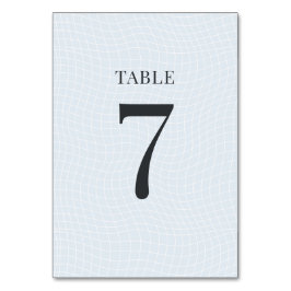 Numeração De Mesa Azul Glacial Moderno & Grade Distorcida