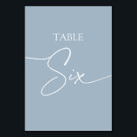 Numeração De Mesa Azul poeirento minimalista elegante mesa seis<br><div class="desc">Azul poeirento minimalista elegante mesa seis Número da Mesa 
Itens correspondentes disponíveis.</div>