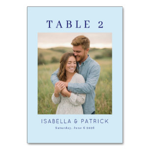 Numeração De Mesa Azul Sereno Foto Elegante