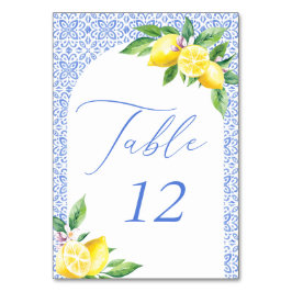 Numeração De Mesa Azulejo azul italiano Lemon Positano