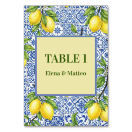 Numeração De Mesa Azulejo Siciliano e Casamento de Limão