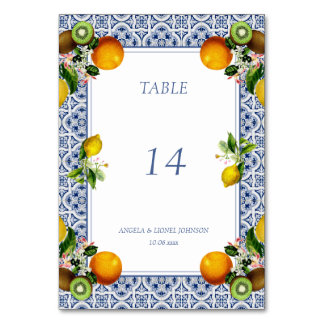 Numeração De Mesa Azulejos de Limão da Costa Amalfi Itália Nomes Per