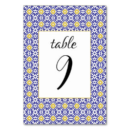 Numeração De Mesa Azulejos Portugueses Casamento Azul Mediterrâneo
