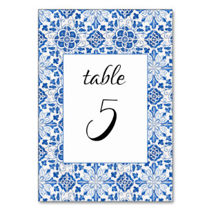 Numeração De Mesa Azulejos Portugueses Casamento Azul Mediterrâneo
