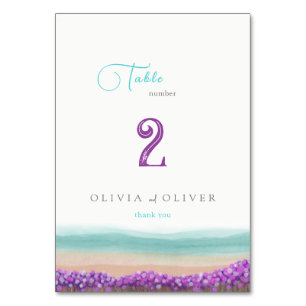 Numeração De Mesa Azure Coast in Bloom Wedding