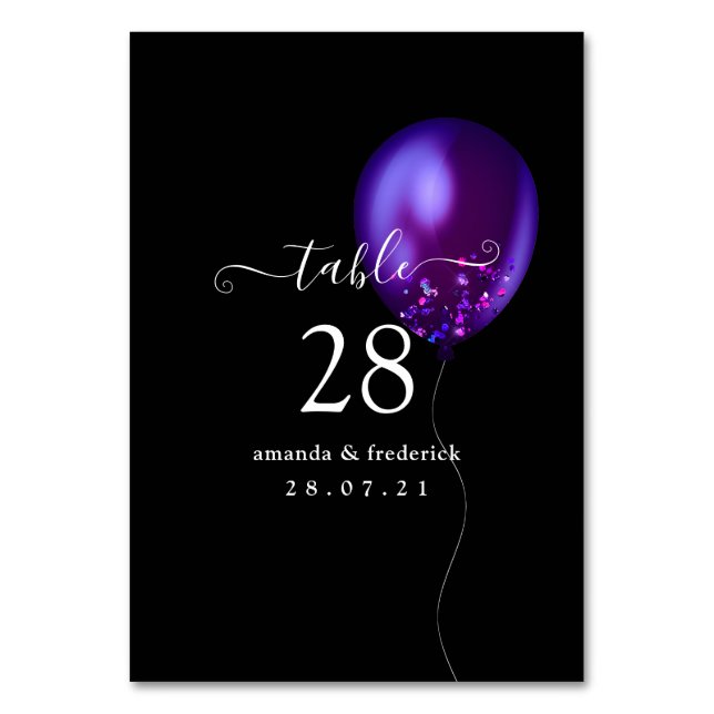 Numeração De Mesa Balão de Confete (Frente)