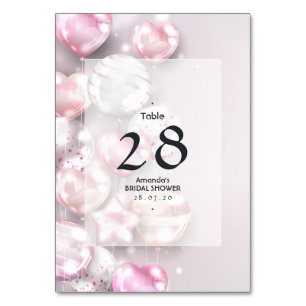 Numeração De Mesa Balões Rosa e Dourado Rosa