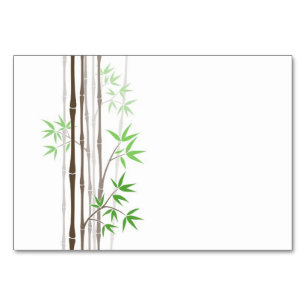 Numeração De Mesa Bambu cola com folhas em branco