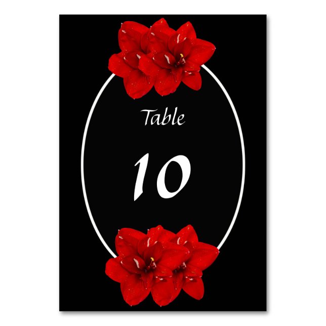 Numeração De Mesa Banco de mesa de casamento Red Amaryllis (Frente)