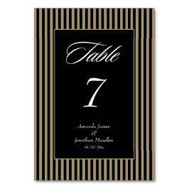 Numeração De Mesa Bandas verdes e pretas elegantes