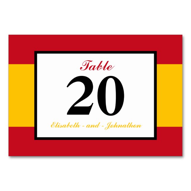 Numeração De Mesa Bandeira Espanhola Casamento Espanha (Frente)