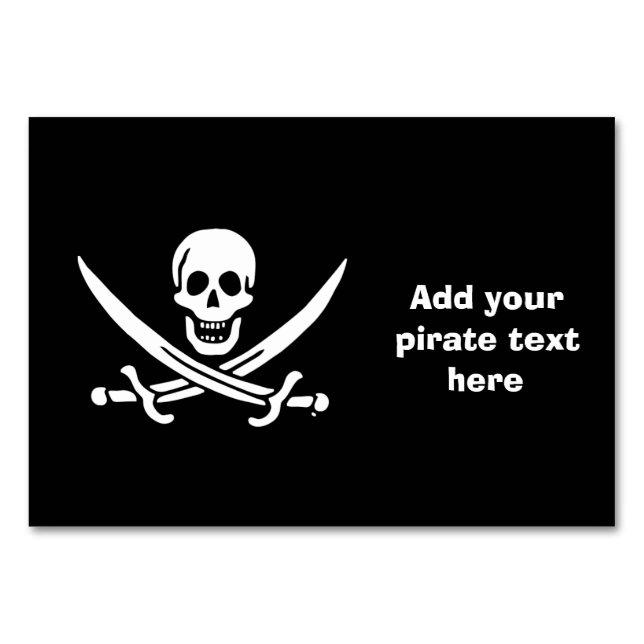 Numeração De Mesa Bandeira pirata de Jolly roger (Frente)