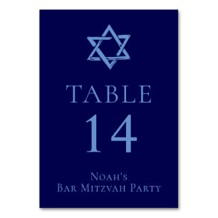 Numeração De Mesa Bar Real Mitzvah - Estrela do Partido de David