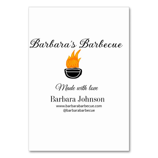 Numeração De Mesa Barbecue restaurante cozinha social media site n (Frente)