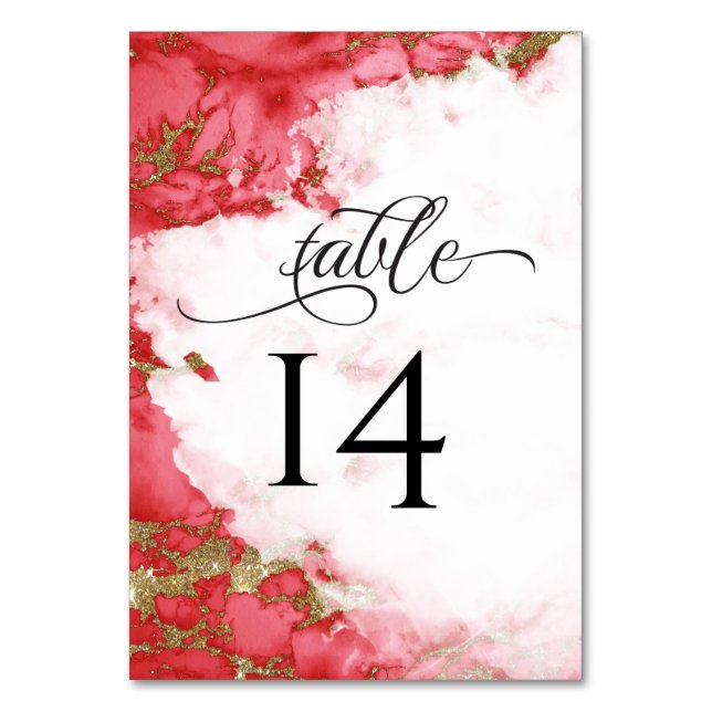 Numeração De Mesa Barefoot Barefoot Geode Coral Moderno (Frente)