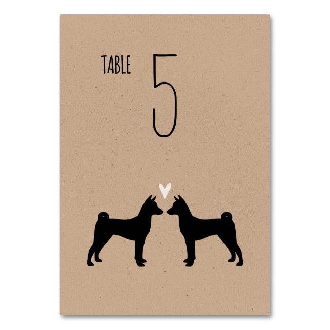 Numeração De Mesa Basenji Dog Silhouettes Recepção de casamento (Frente)