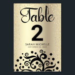 Numeração De Mesa Bat Mitzvah Gold Foil Tree of Life Black Script<br><div class="desc">Nenhuma festa do Bat Mitzvah está completa sem cartões de números de tabela personalizados. Deixe o seu Bat Mitzvah favorito se orgulhar, se regozijar e celebrar seu marco em seu partido perfeitamente coordenado. Esta sofisticada, chica, espantosa, abstrato gráfica negra com estrela cintilante de David e "folhas" de ponto, juntamente com...</div>