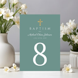 Numeração De Mesa Batismo de Cristo Religioso Verde