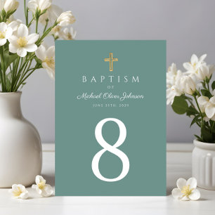 Numeração De Mesa Batismo de Cristo Religioso Verde
