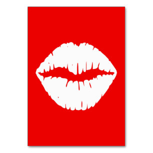 Numeração De Mesa Batom Vermelho e Branco