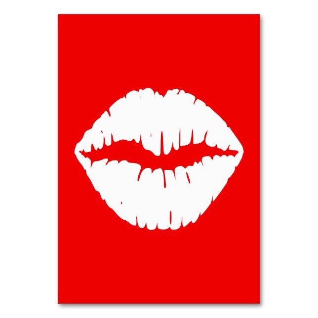 Numeração De Mesa Batom Vermelho e Branco (Frente)