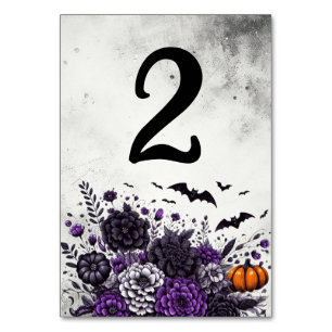 Numeração De Mesa Bats and Flowers Quadro Número 2