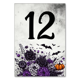 Numeração De Mesa Bats e Flores Mesa Número 12