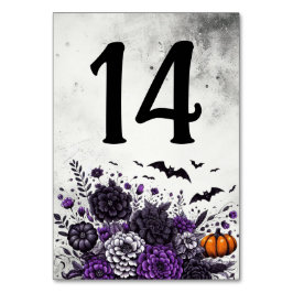Numeração De Mesa Bats e Flores Mesa Número 14