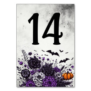 Numeração De Mesa Bats e Flores Mesa Número 14