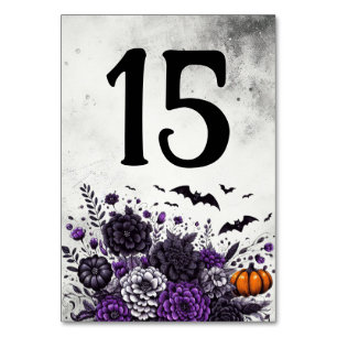 Numeração De Mesa Bats e Flores Mesa Número 15