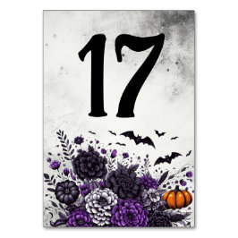 Numeração De Mesa Bats e Flores Mesa Número 17