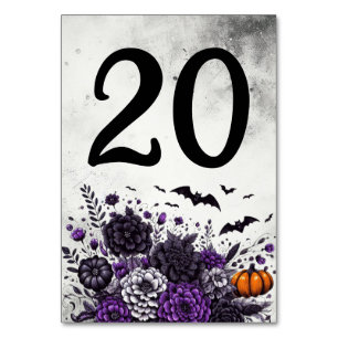 Numeração De Mesa Bats e Flores Mesa Número 20