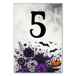 Numeração De Mesa Bats e Flores Mesa Número 5