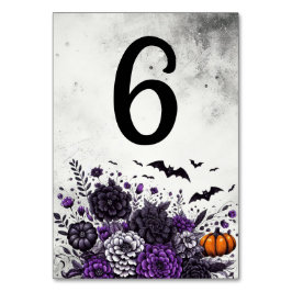 Numeração De Mesa Bats e Flores Mesa Número 6