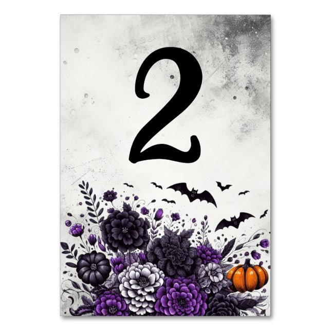 Numeração De Mesa Bats e Flores Tabela Número 2 (Frente)