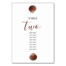 Beach Seashell Clams Casando Nomes de Convidado