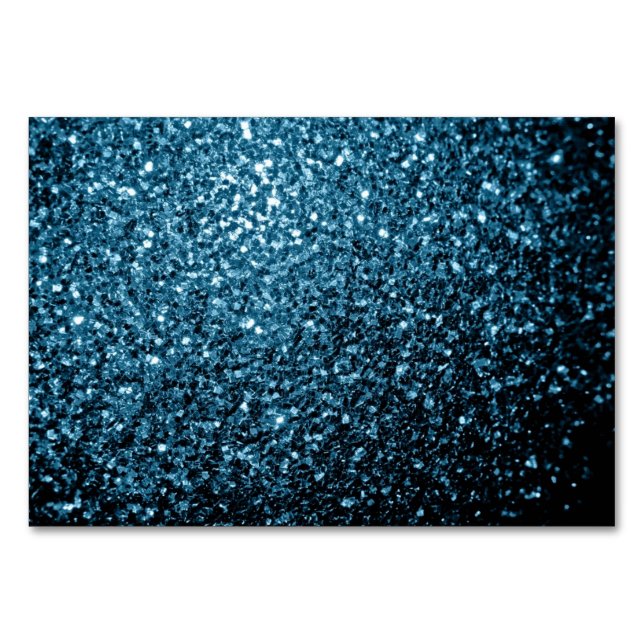Numeração De Mesa Bebê azul claro brilho falso faísca (Frente)