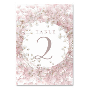 Numeração De Mesa bebê respira flor de mesa 2 cor-de-rosa branco