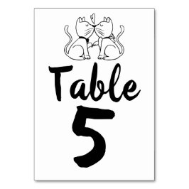 Numeração De Mesa Beijar Casamento Branco Negro Moderno Gatinho de G