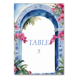 Numeração De Mesa Bela Costa Amalfi Bougainvillea Azulejos Azuis
