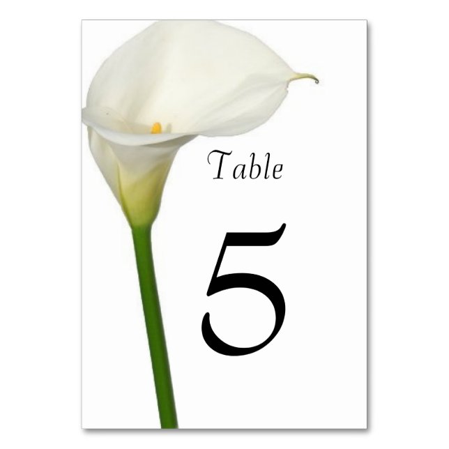 Numeração De Mesa Bela Noiva de Lírio Cala Branco Casamento (Frente)