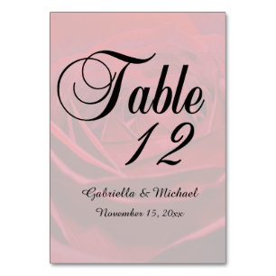 Numeração De Mesa Bela Rosa vermelha