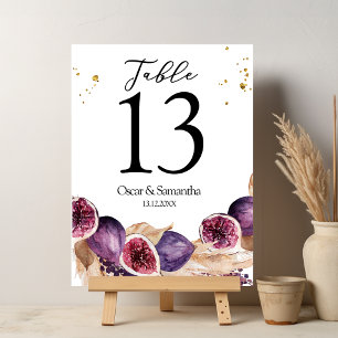 Numeração De Mesa Beleza Moderna Figos Roxos & Pampas e Largas Doura