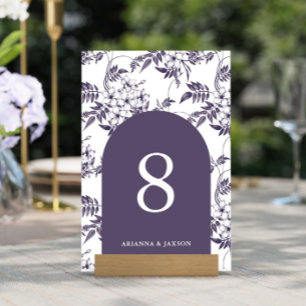 Numeração De Mesa Belo Casamento de Arca Floral Roxo