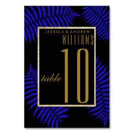 Numeração De Mesa Belo Casamento de Folha de Feto Azul